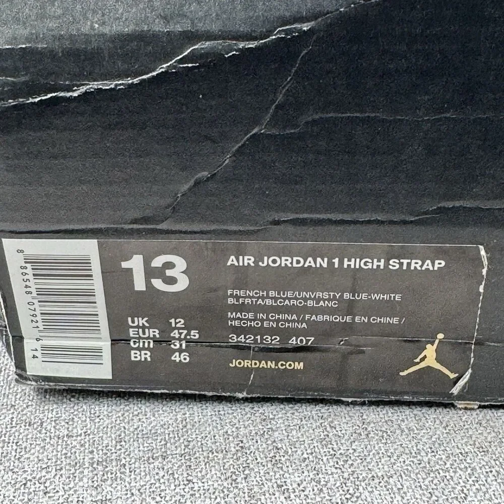 Air Jordan 1 Retro High Strap French Blue Sneakers Shoes Men's 13